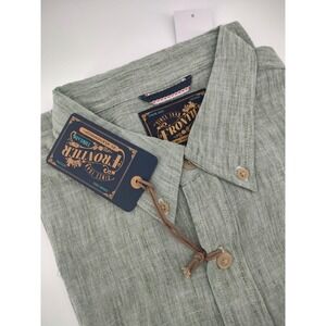 Frontier Threads Men's Short Sleeve Linen Like Button Up Shirt Size L